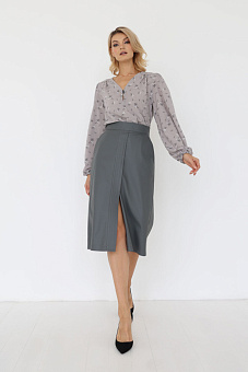 Юбка-трапеция из экокожи