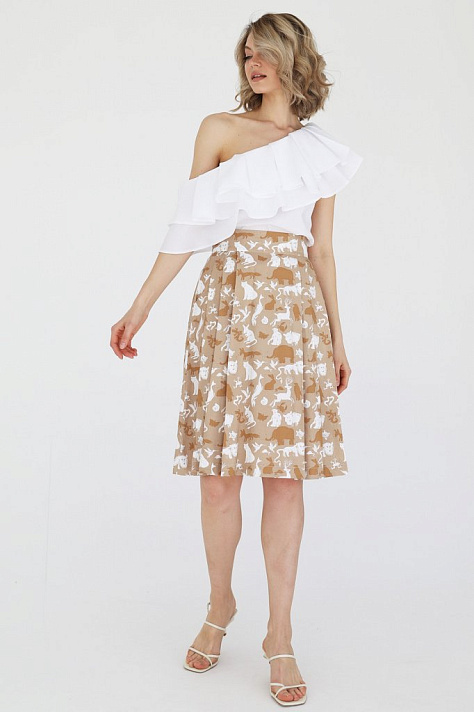 Юбка со складками из вискозы