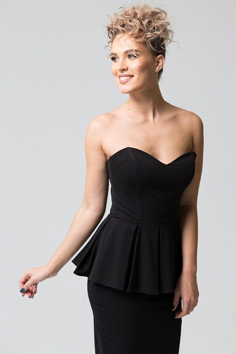 Корсет с баской из трикотажа на подкладке