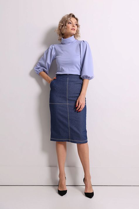 Юбка из джинсы с отстрочкой