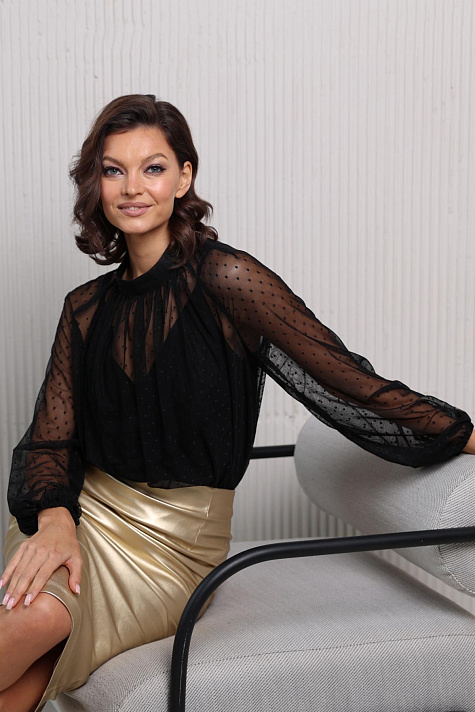 Блуза из фатина с топом в комплекте