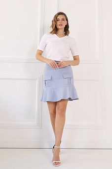 Юбка из джинсы с накладными карманами