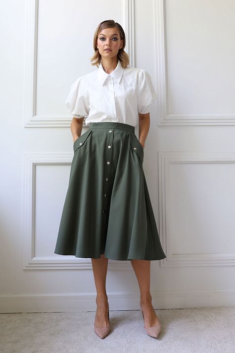 Юбка-трапеция на пуговицах