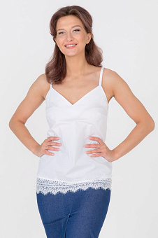 Топ с кружевом по низу