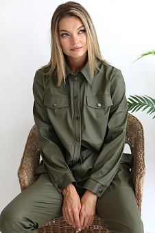 Рубашка из искусственной кожи