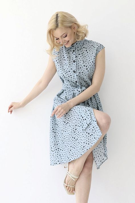 Платье из вискозы с поясом