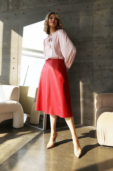 Юбка миди из искусственной кожи